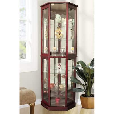 Cherry Display Cabinets Kitchen, Light Cherry Wood Dining Room Chairs With China Cabinet