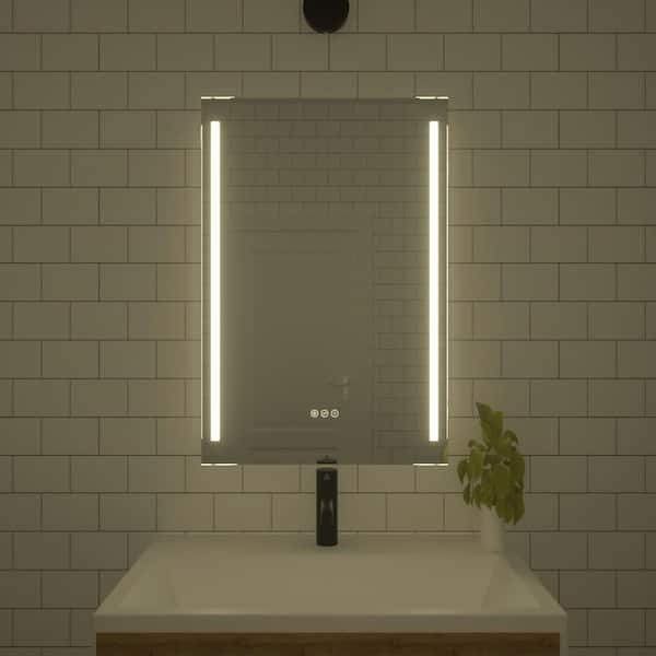 TaiMei 24 in. W x 36 in. H Frameless LED Single Bathroom Vanity Mirror in Polished Crystal