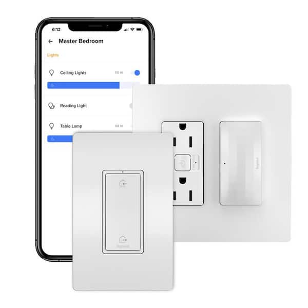 Legrand radiant with Netatmo Decorator Duplex Smart Outlet Starter Kit with Home/Away Switch, White