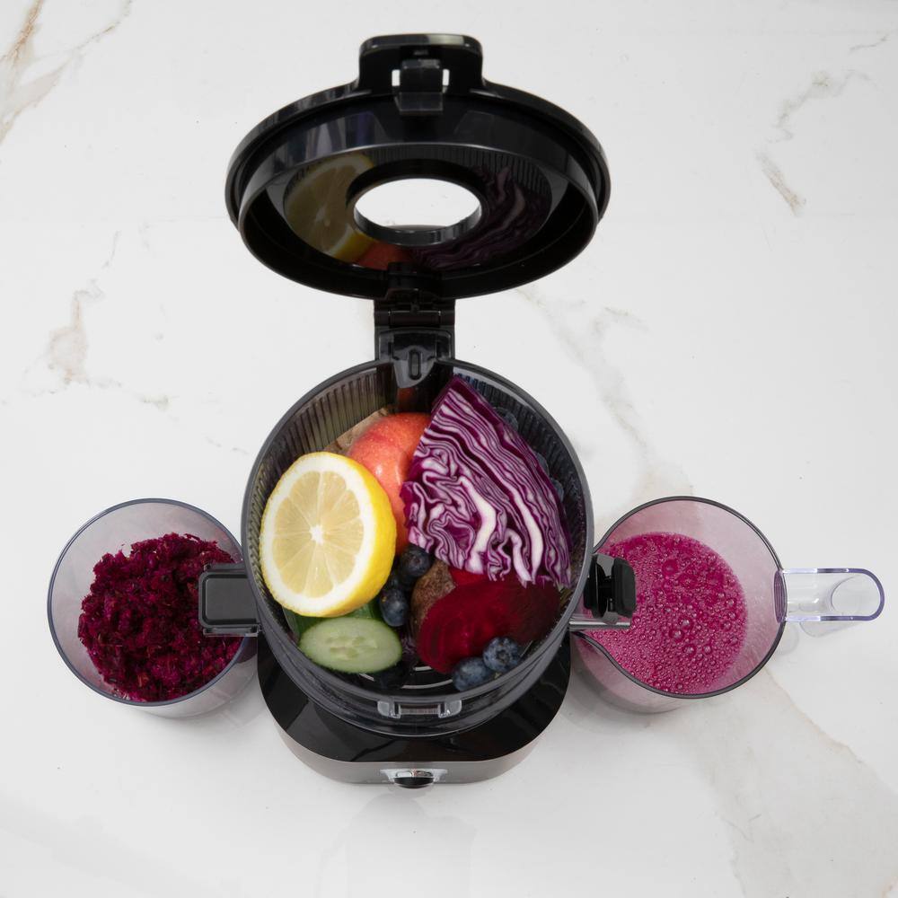 Omega Black Electric Masticating Juicer with Pulp Receptacle