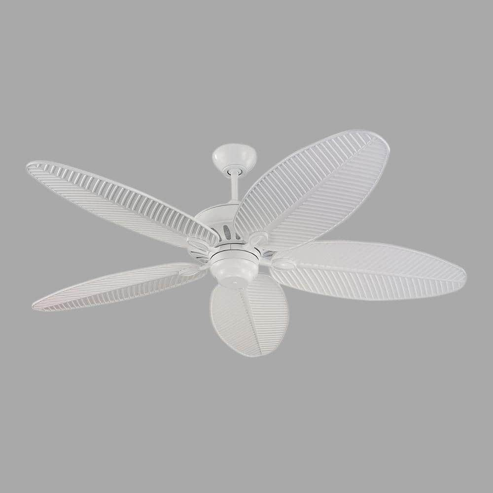 Generation Lighting Cruise 52 in. Indoor/Outdoor White Ceiling Fan with  Palm Leaf Blades 5CU52WH - The Home Depot