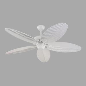Cruise 52 in. Indoor/Outdoor White Ceiling Fan with Palm Leaf Blades