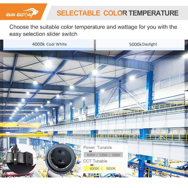 RUN BISON 10.4 in. Integrated UFO LED High Bay Light Fixture