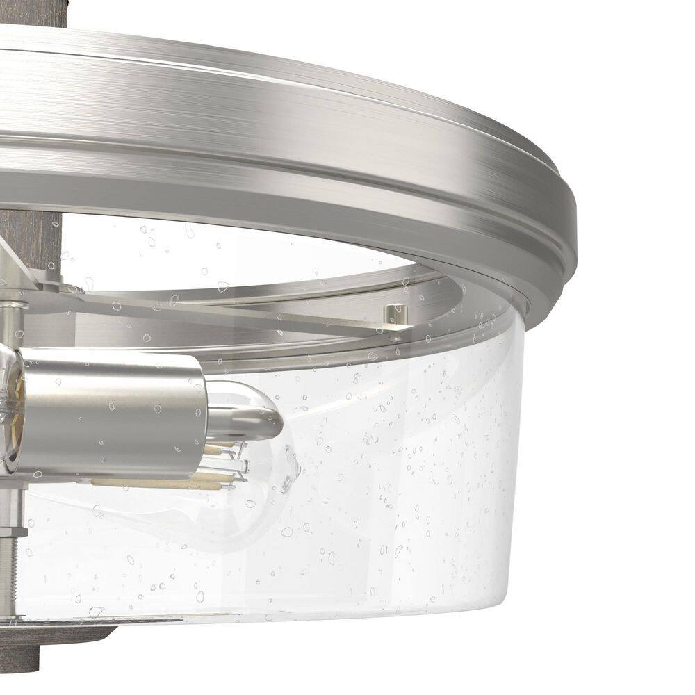 River Mill Brushed Nickel and Glass Semi Flush Mount Light