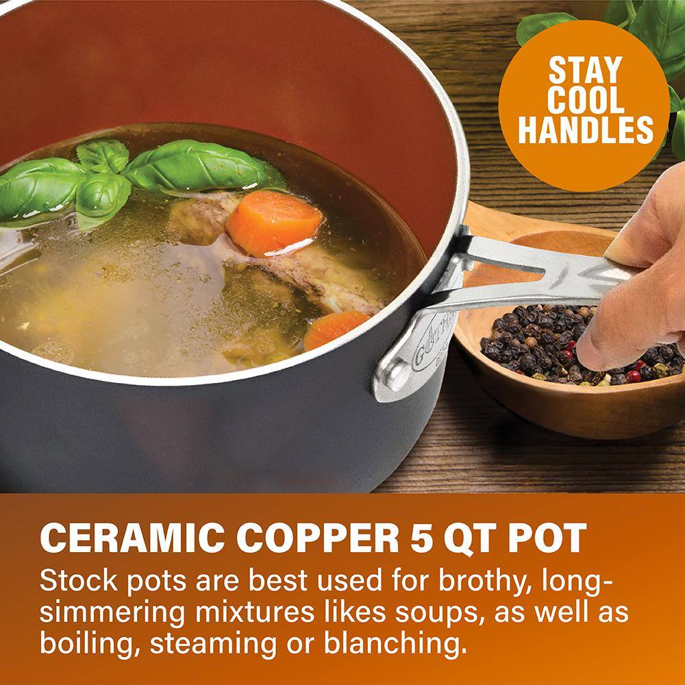 Gray and Copper 12-Piece Nonstick Aluminum Cookware Set