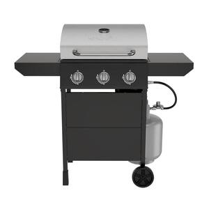 3-Burner Propane Gas Grill in Black and Stainless Steel Main Lid