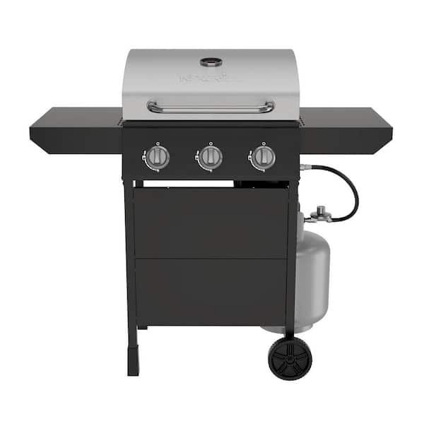 Nexgrill 3-Burner Propane Gas Grill in Black and Stainless Steel Main Lid
