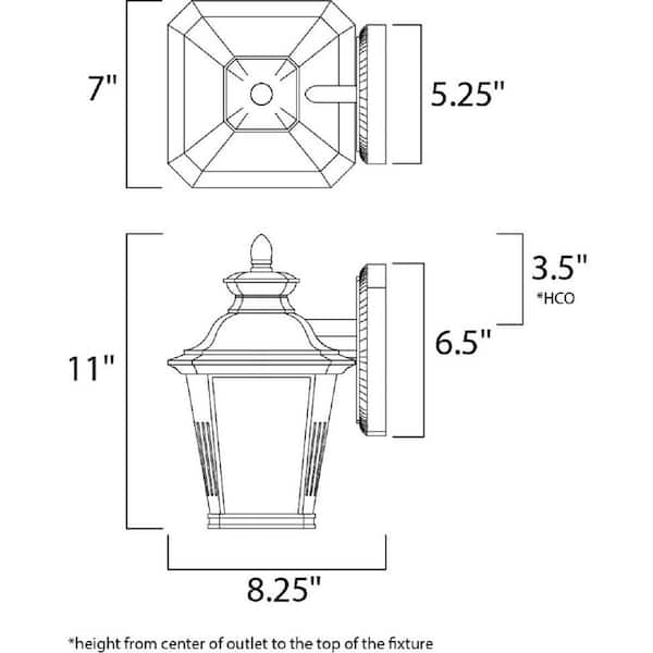 Knoxville 1-Light Bronze Integrated LED Outdoor Wall Lantern Sconce