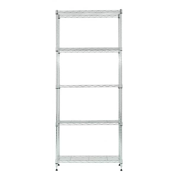 Chrome 5-Tier Steel Shelving (11.8 in. x 25.6 in. x 59 in.)