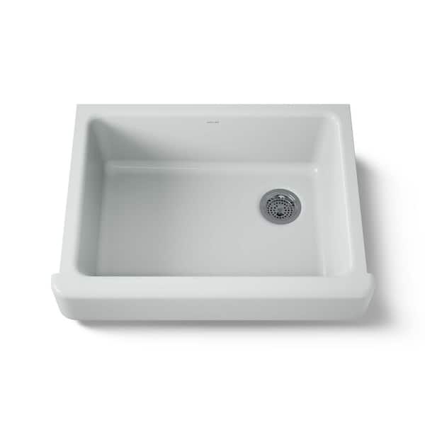 KOHLER Whitehaven Farmhouse Apron-Front Cast Iron 30 in. Single Basin Kitchen Sink in Ice Grey
