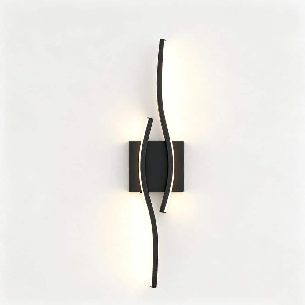 23 in. 2-Light Matte Black Hardwired Dimmable LED Wall Sconce, Modern Wall Lighting with 5-CCT and Acrylic Lampshade price history on PriceWatchPro