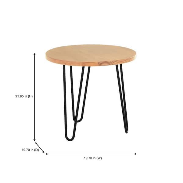 Stylewell Banyan Round Honey Wood End, Round Table Hairpin Legs