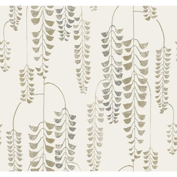 York Wallcoverings 60.75 sq.ft. Cream Deco Wisteria Wallpaper
