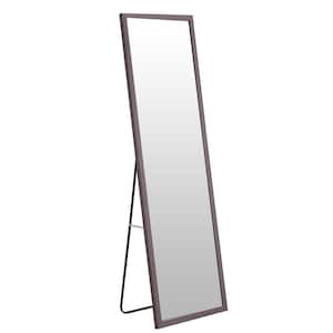 18.1 in. W x 57.9 in. H Rectangle Solid Wood Frame Full Length Mirror Decorative Mirror in Gray