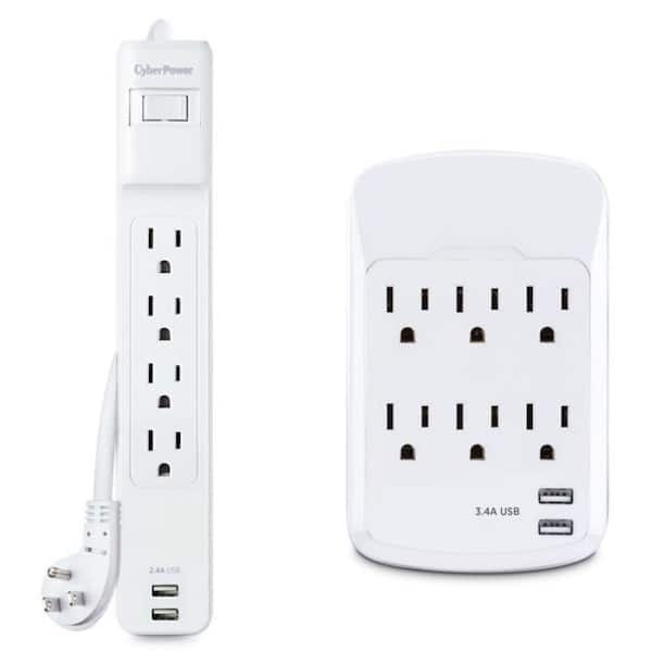 CyberPower 2PK 6OL Tap w/USB 4OL Srg w/USB