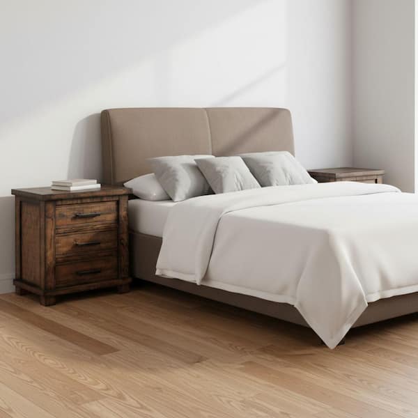 Walnut 3-Drawer 24.00 in. Nightstand