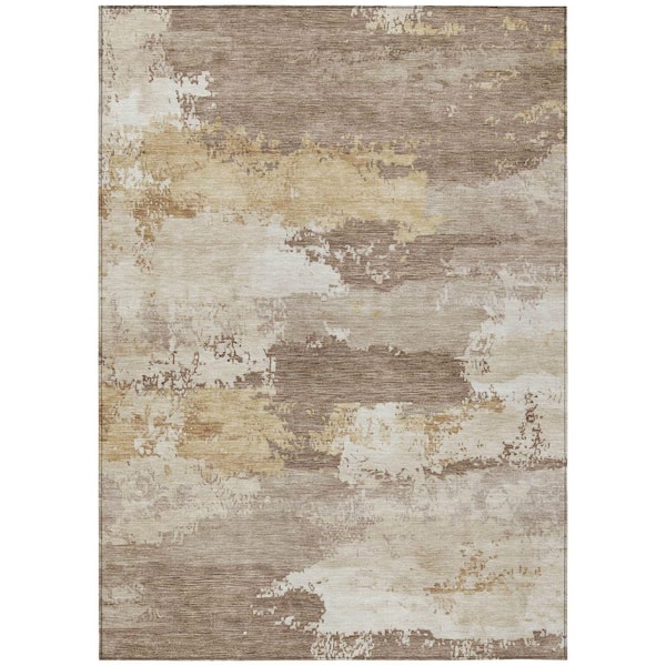 Chantille Machine Washable Indoor/Outdoor Abstract ACN2372 Mocha 3 ft. x 4 ft. Area Rug