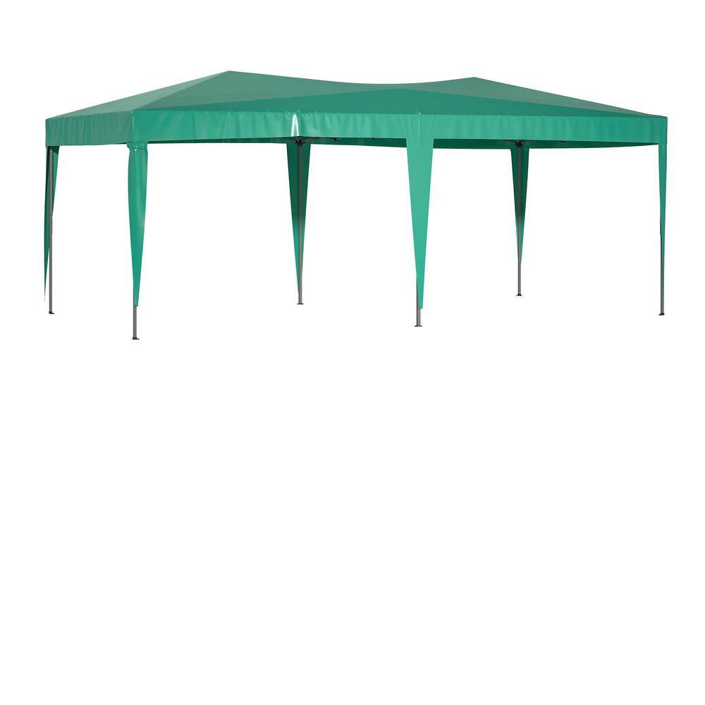 Outdoor 10 ft. x 20 ft. Green Pop Up Canopy With Removable Sidewalls, Carry