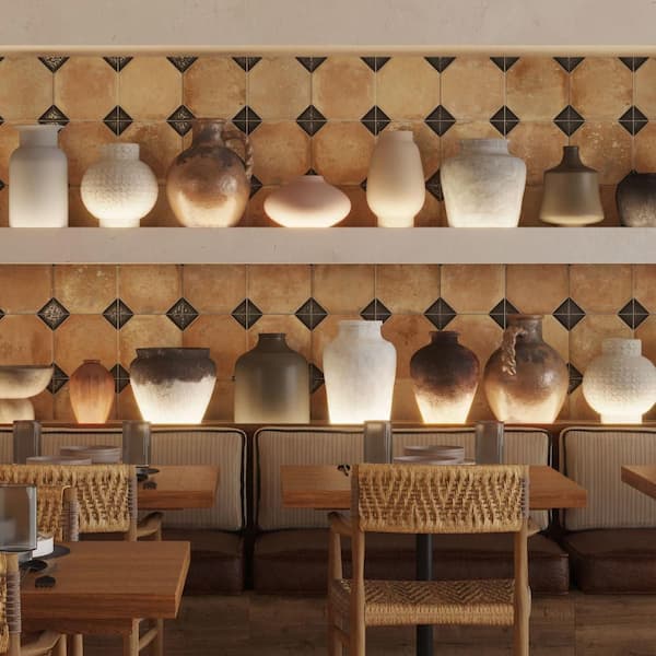 Kings Nonna with Black Taco 18 in. x 18 in. Porcelain Floor and Wall Tile (11.25 sq. ft. /Case)