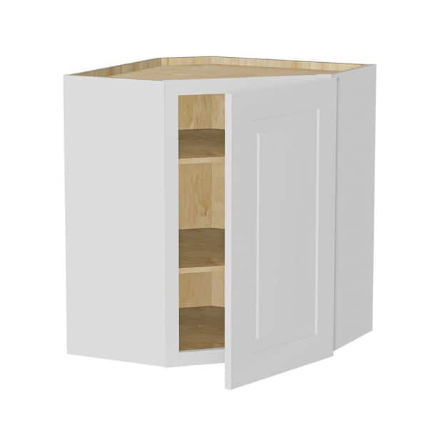 Grayson 20 in. W x 12 in. D x 30 in. H Assembled Plywood Diagonal Wall Kitchen Cabinet in Pacific White with Soft Close