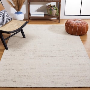 Abstract Ivory/Brown 10 ft. x 14 ft. Speckled Area Rug