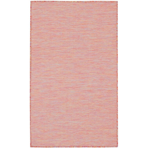 Nourison Positano Rainbow 3 ft. x 5 ft. Solid Geometric Contemporary Indoor/Outdoor Kitchen Area Rug