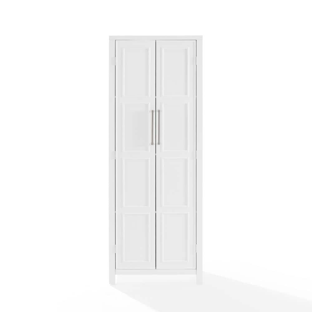 White Birch Coastal Storage Cabinet with Adjustable Shelves