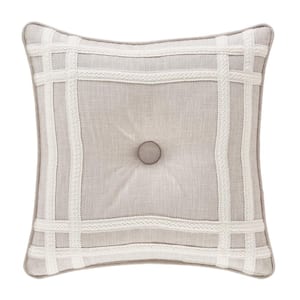 Leanna Beige Polyester 18 in. Sq. Decorative 18 in. x 18 in. Throw Pillow