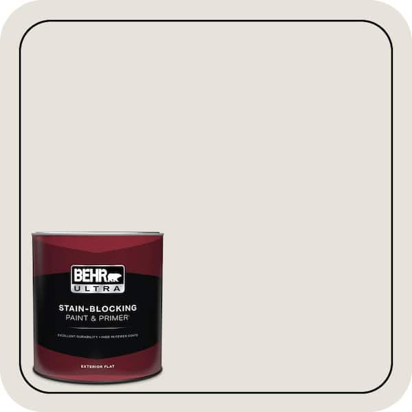BEHR ULTRA 1 qt. Home Decorators Collection #HDC-NT-21 Weathered White Flat Exterior Paint & Primer