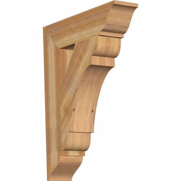 Ekena Millwork 6 in. x 34 in. x 26 in. Western Red Cedar Olympic Traditional Rough Sawn Bracket