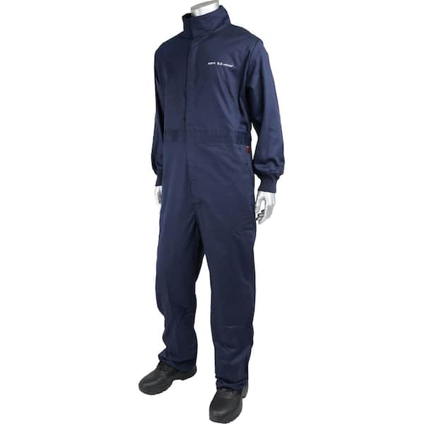 PIP Men's Large Navy Cotton/Nylon AR/FR Dual Certified Coveralls