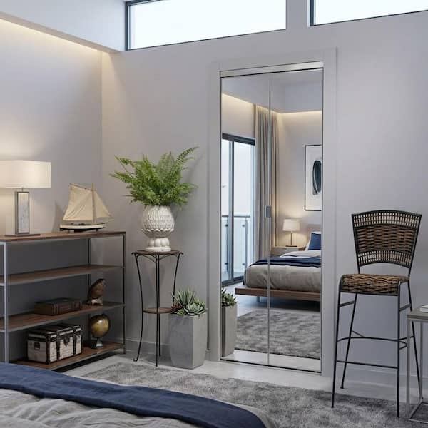 Impact Plus 36 in. x 80 in. Beveled Edge Mirror Solid Core MDF