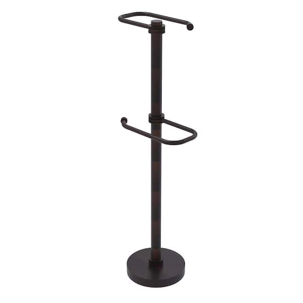 Allied Brass Free Standing 2-Roll Toilet Tissue Stand in Venetian Bronze
