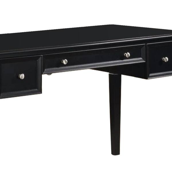 solid black desk