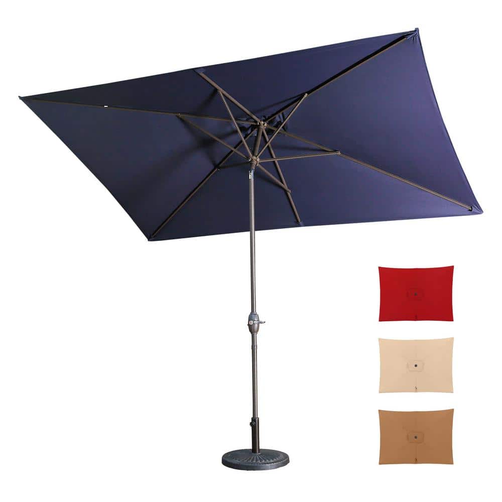 10 ft. Aluminum Outdoor Market Umbrella, Sun Shade with 6 Ribs Umbrella Cra