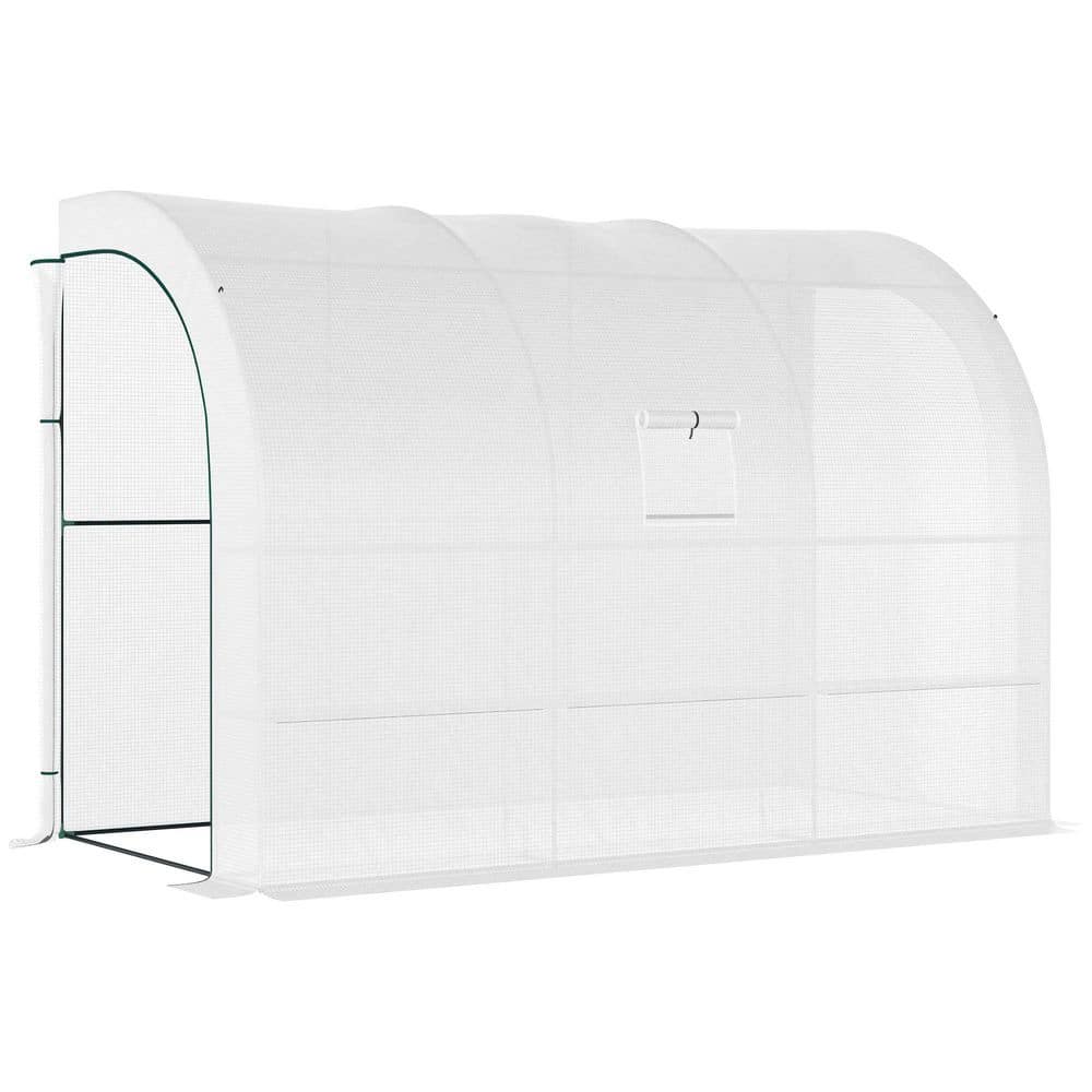 50 in. W x 118 in. D x 83.75 in. H Portable Walk-in Greenhouse with 2 Roll-up Door, Windows and Wire Shelves in White price history on PriceWatchPro