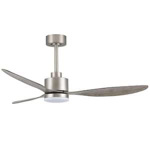 Sawyer 52 in. Integrated LED Indoor Satin Nickel Ceiling Fans with Light and Remote Control
