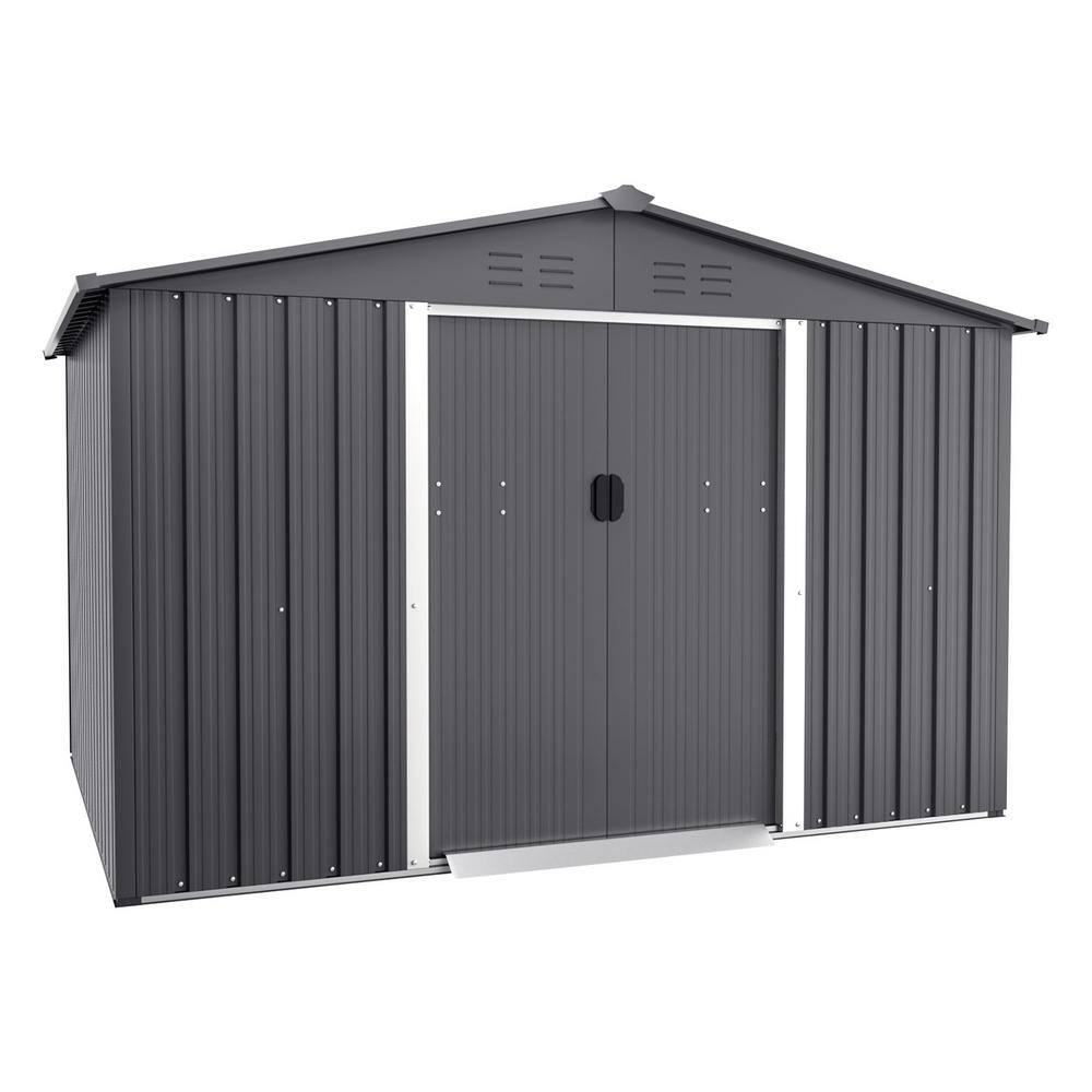 Suncrown 6 ft. W x 4 ft. D Outdoor Metal Storage Shed with Double Door ...