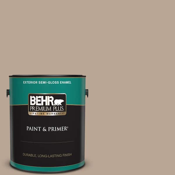 BEHR PREMIUM PLUS 1 gal. #BXC-43 Desert Sandstorm Semi-Gloss Enamel Exterior Paint & Primer