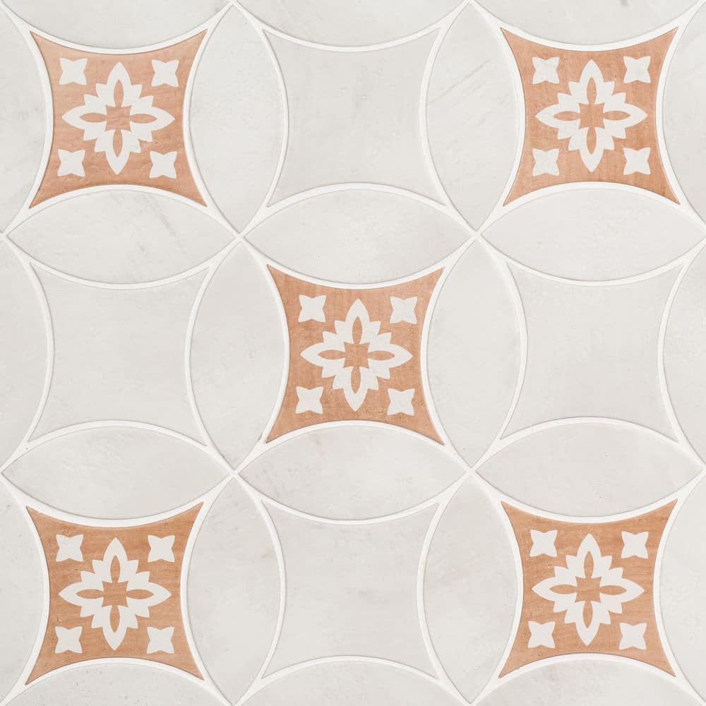 Dorel White Deco Natalia 3.14 in. x 0.39 in. Petal and Kite Matte Porcelain Floor and Wall Tile Sample price history on PriceWatchPro