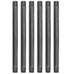1/2 in. x 11 in. Black Industrial Steel Grey Plumbing Nipple (6-Pack)