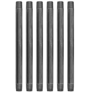 1/2 in. x 11 in. Black Industrial Steel Grey Plumbing Nipple (6-Pack)