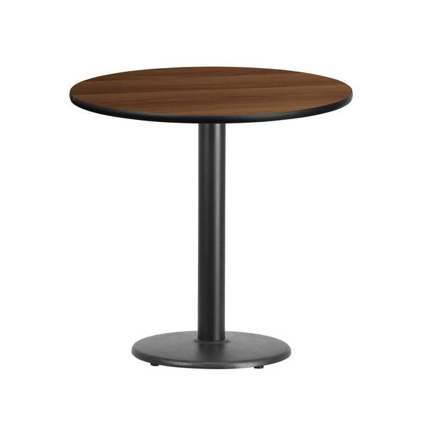 Flash Furniture 30 In Round Walnut Laminate Table Top With 18 Height Base Xurd30watr18 The Home Depot Round Walnut Laminate Table, Round Table Tops Home Depot