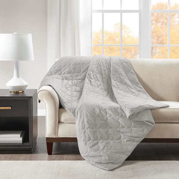 Beautyrest Deluxe Grey Quilted Cotton Full/Queen 18 lbs. Weighted Blanket