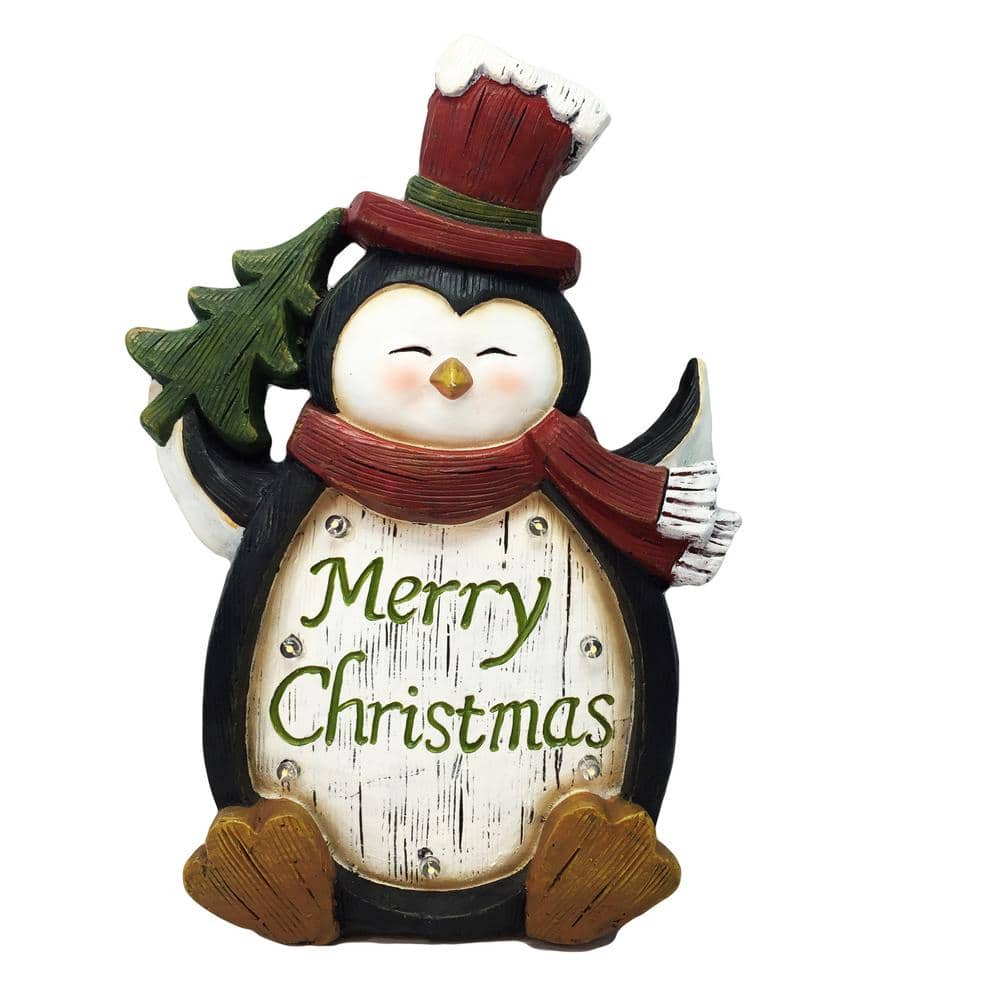 15 in. Penguin with LED Lights with Timer