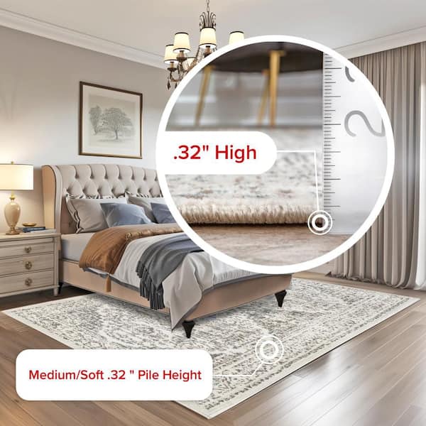 nuLOOM Vintage Tanith Cream 9 ft. x 12 ft. Living Room/Bedroom