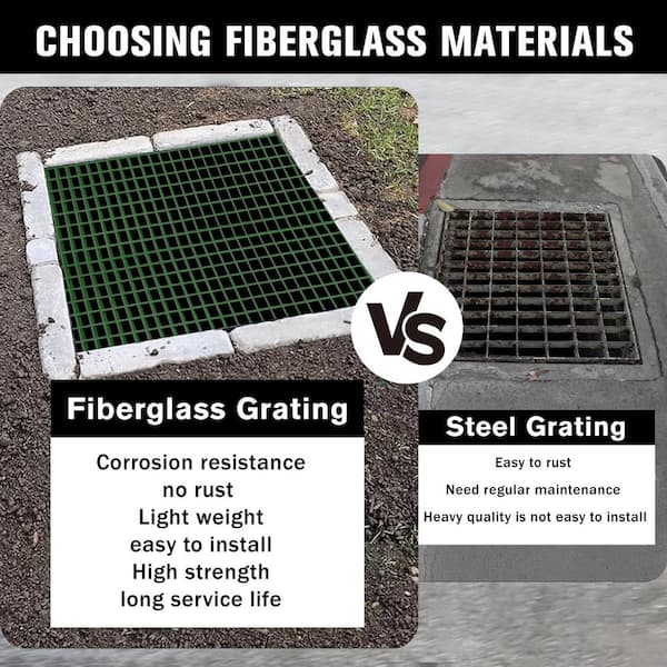 Wellco 1 ft. x 4 ft. x 1 in. Green Fiberglass Paver Molded Grating