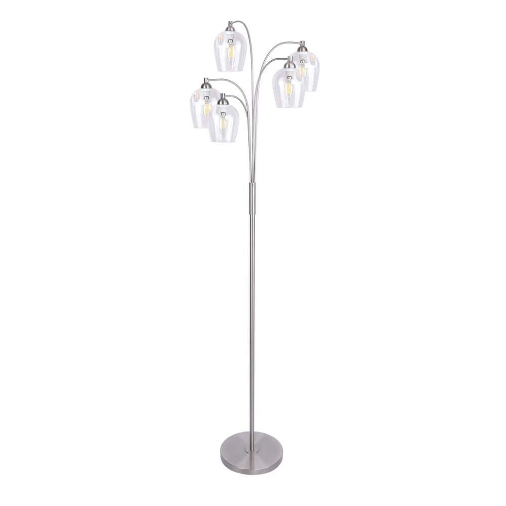 GRANDVIEW GALLERY 69 In Brushed Nickel Floor Lamp With 5 Lights LED   Brushed Nickel Grandview Gallery Floor Lamps Sf90424e 64 1000 