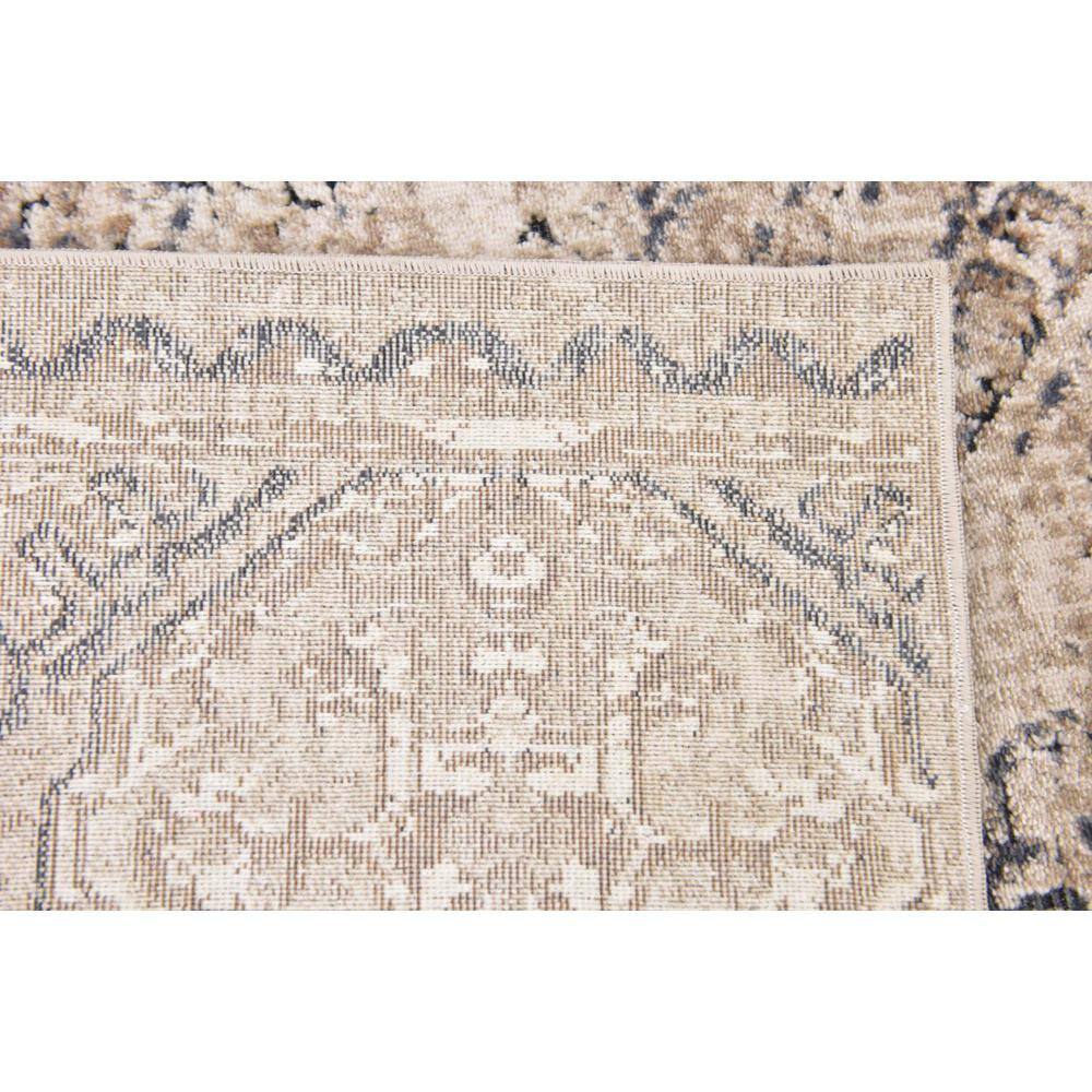 Eliza 7' Square Blue Beige Stain-Resistant Indoor Rug