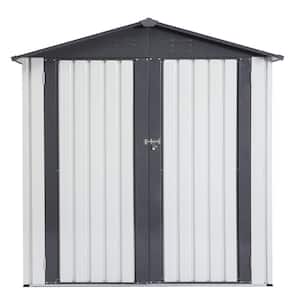 DIY Install 6 ft. W x 4 ft. D 6 ft. H Metal Shed with Water Repellency Durability Grey 25 sq. ft.